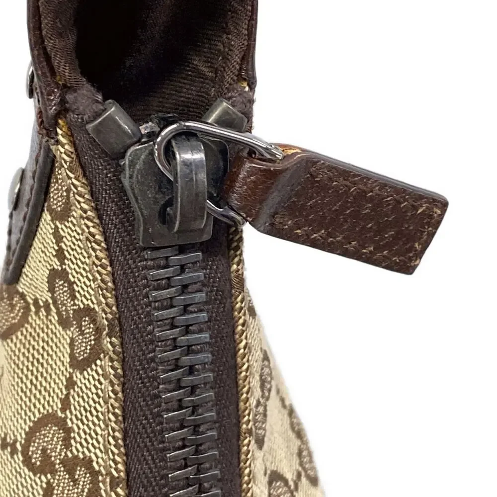 Gucci GG Shoulder Bag 115003 Beige Dark Brown Jacquard Leather